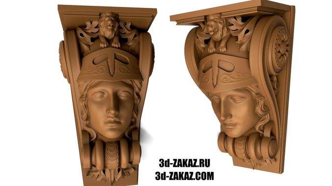 The head of the goddess   Antique decorative element 3D print model