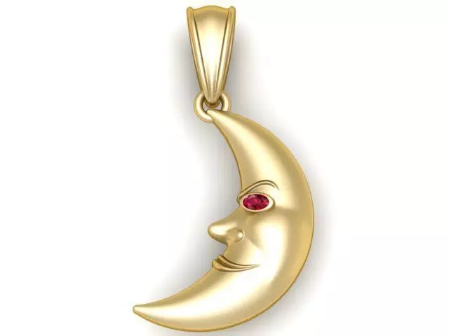 Moon pendant 3D printable model 3D print model_1