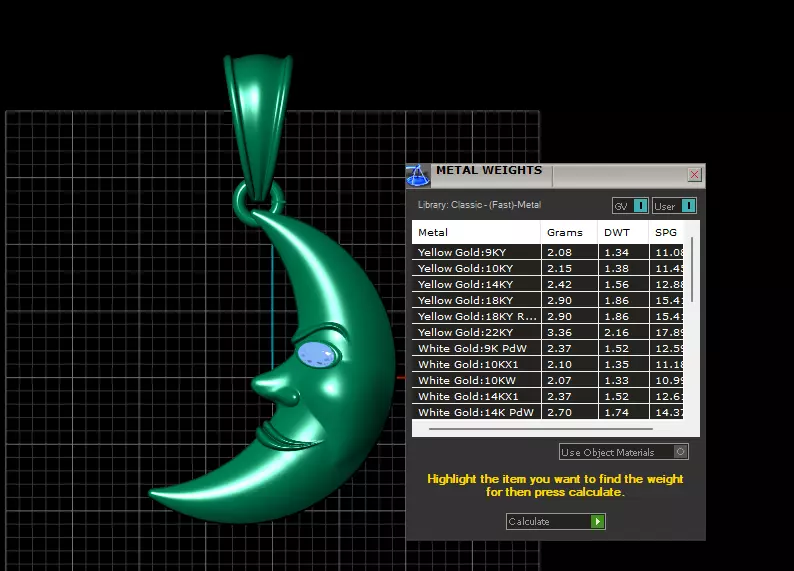 Moon pendant 3D printable model 3D print model_6