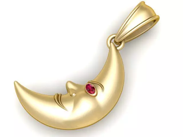 Moon pendant 3D printable model 3D print model_0