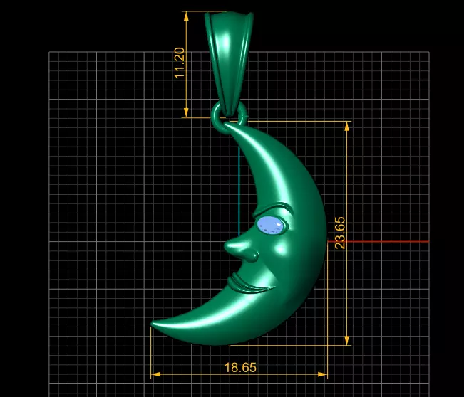 Moon pendant 3D printable model 3D print model_3