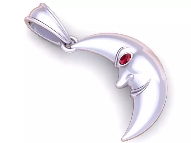 Moon pendant 3D printable model 3D print model_2