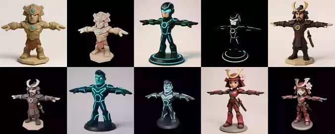 Figurine Stylized bundle 9 pack 100 glb