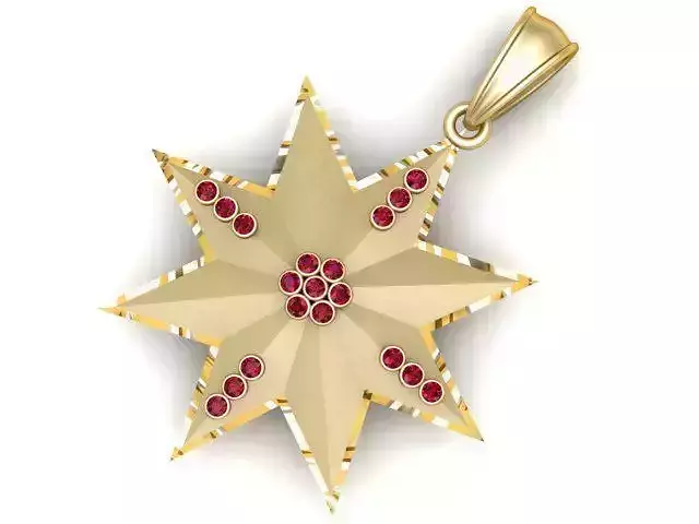 Gold star pendant 3D printable model  