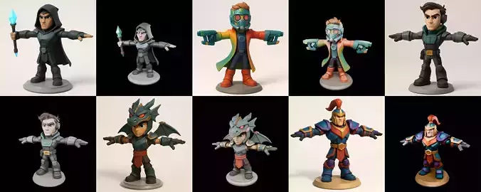 Figurine Stylized bundle 7 pack 100 glb