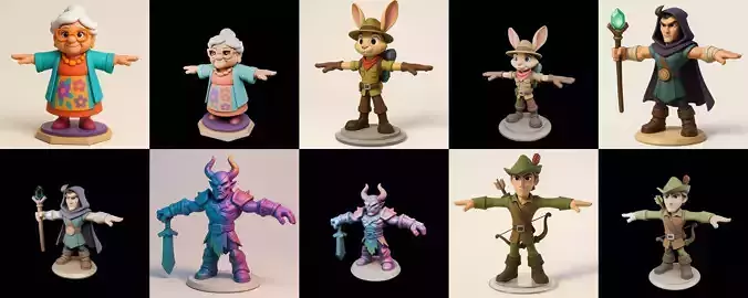 Figurine Stylized bundle 6 pack 100 glb