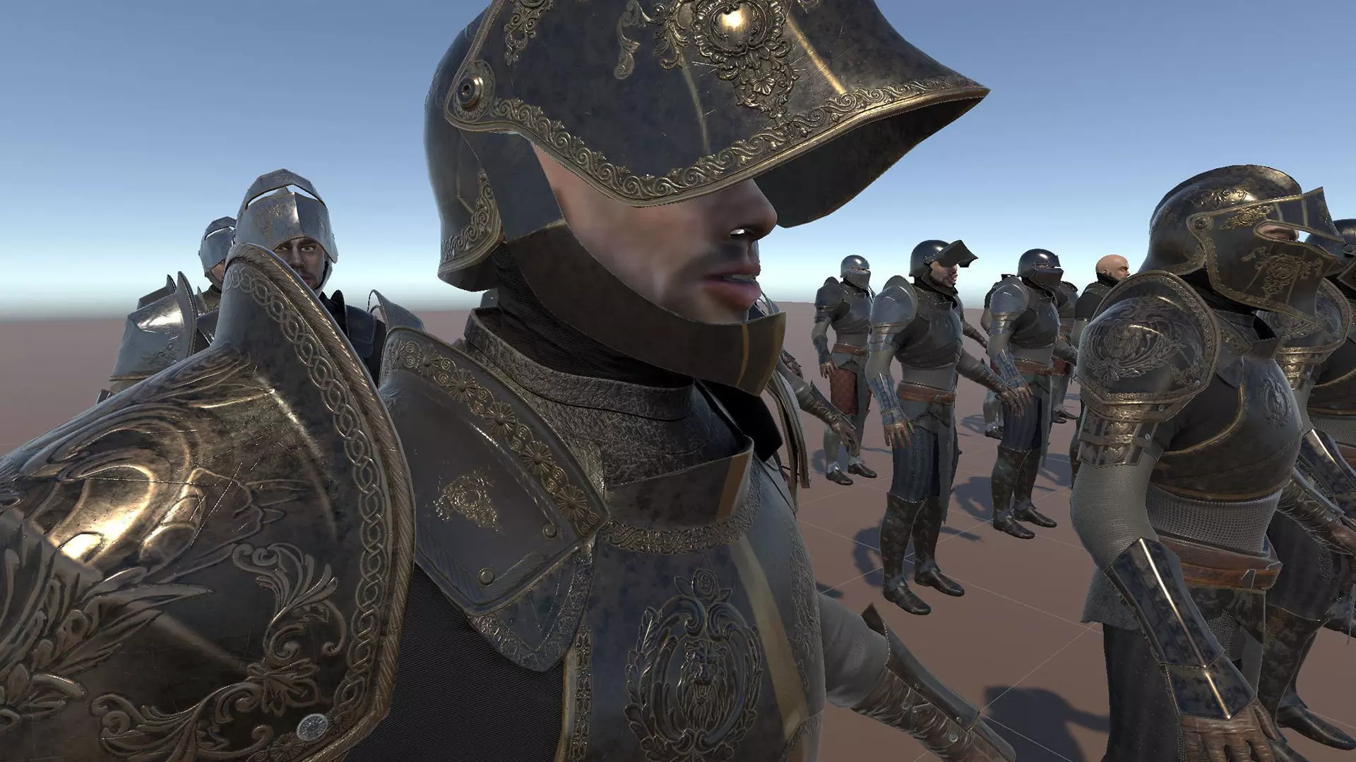 Medium Armored Warrior Knight V1 - Unity Project Low-poly 3D model_14