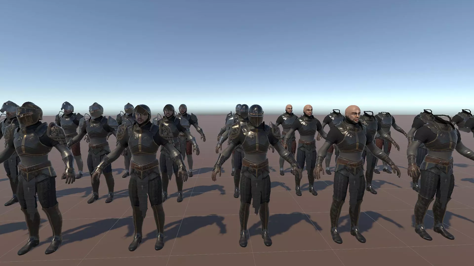 Medium Armored Warrior Knight V1 - Unity Project Low-poly 3D model_11