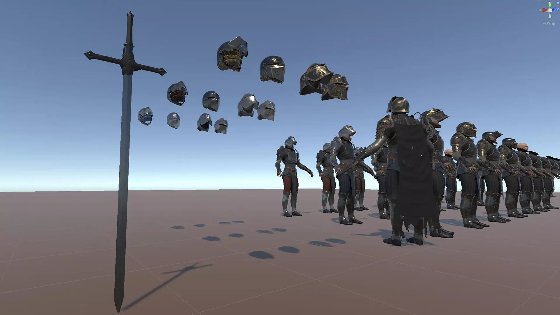 Medium Armored Warrior Knight V1 - Unity Project Low-poly 3D model_24