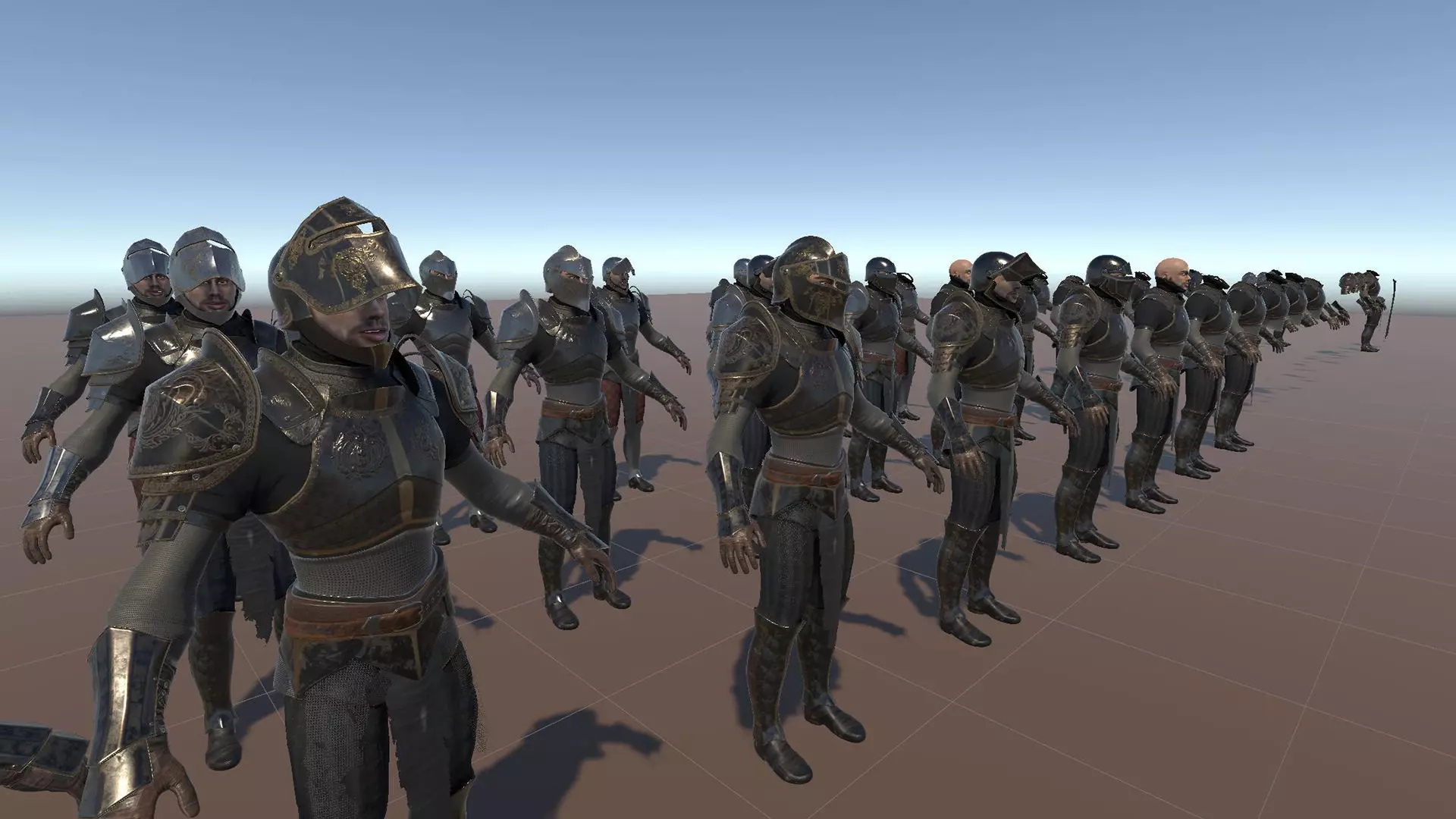 Medium Armored Warrior Knight V1 - Unity Project Low-poly 3D model_10