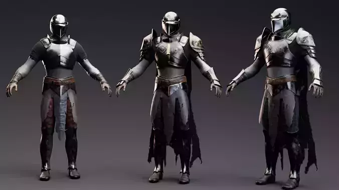 Medium Armored Warrior Knight V1 - Unity Project Low-poly 3D model