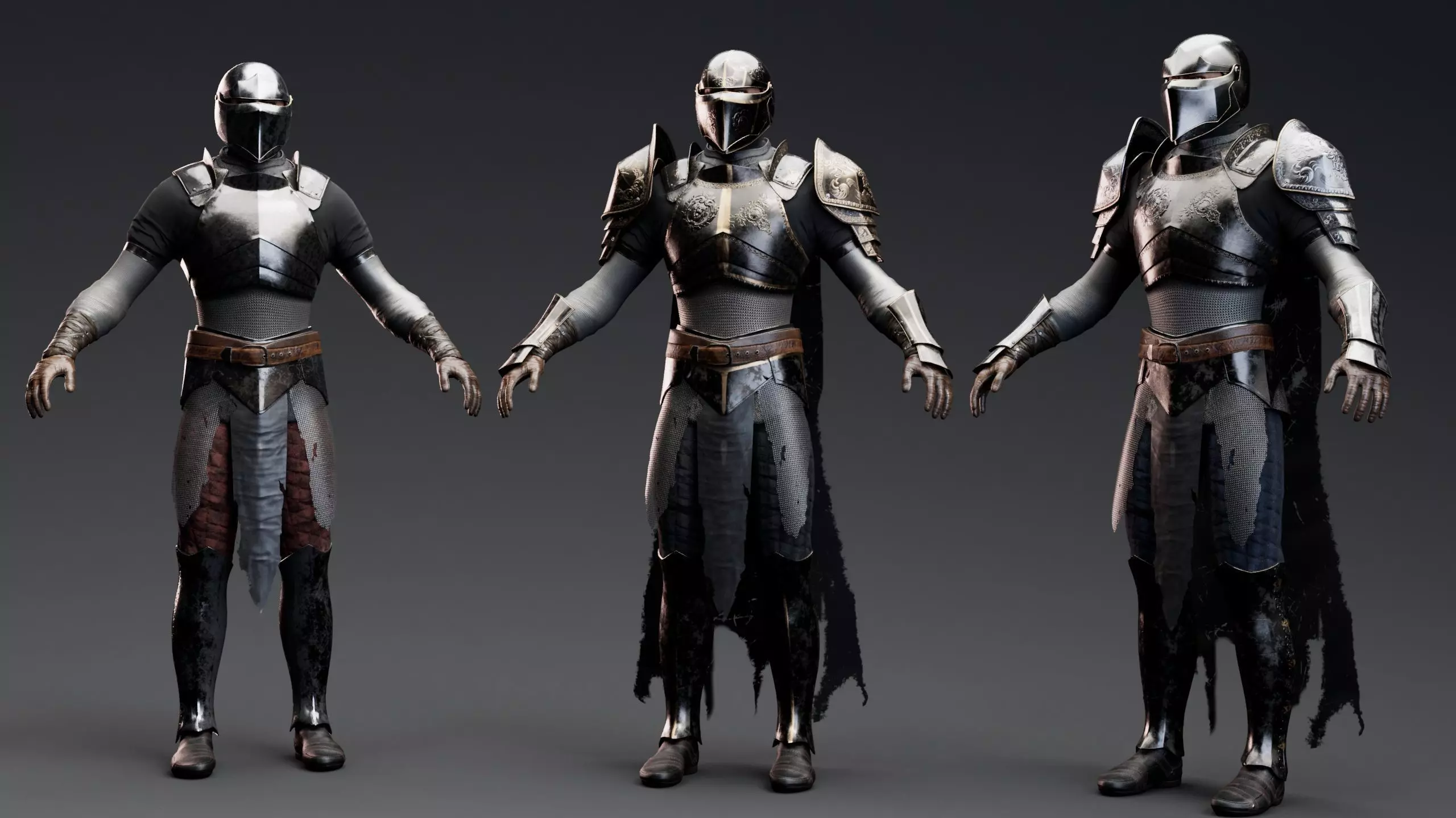 Medium Armored Warrior Knight V1 - Unity Project Low-poly 3D model_0