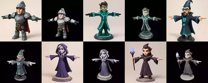 Figurine Stylized bundle 5 pack 100 glb