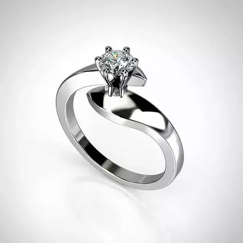 Engagement ring with round gemstone 001