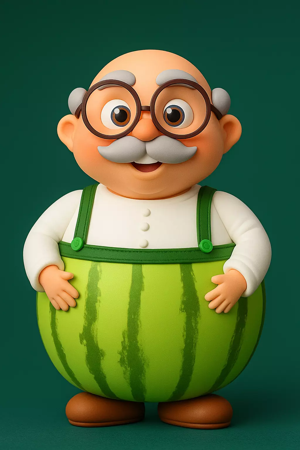 Grandpa Watermelon 3D print model_1