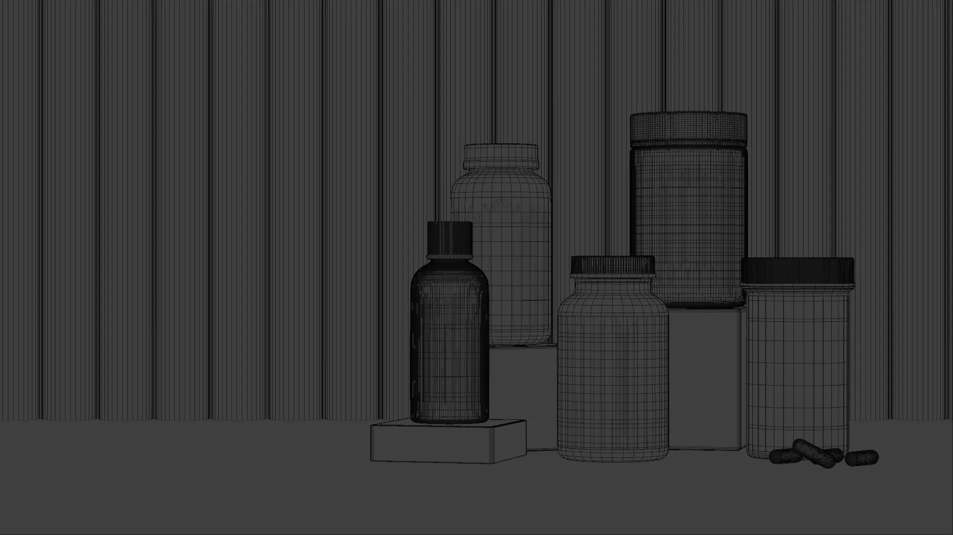 Realistic Supplement Bottle and Jar 3D Mockup 3D model_3