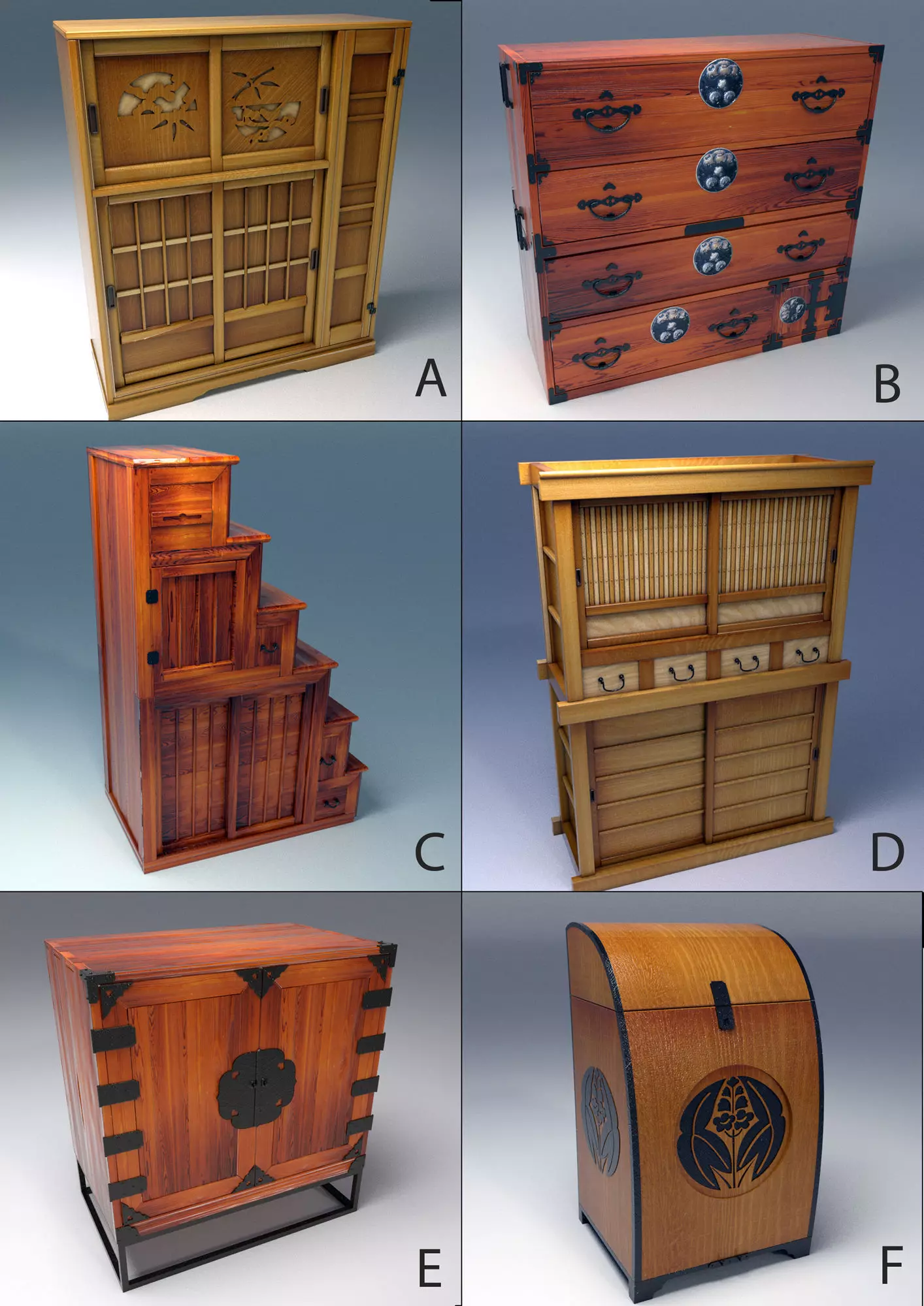 Echise Bruno - 6 Japanese Furniture Pack 3D model_0