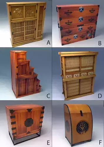 Echise Bruno - 6 Japanese Furniture Pack 3D model Echise Bruno - 6 Japanese Furniture Pack 3D model