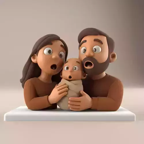 First Time Parents Funny Gift 3D print model
