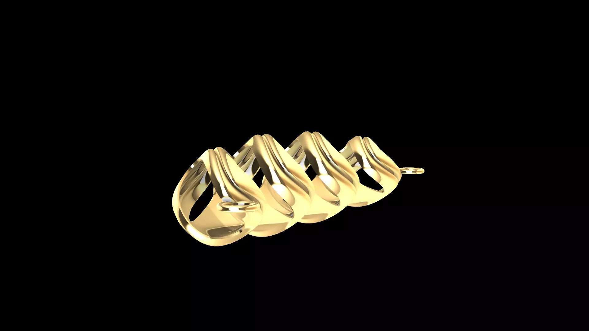 Twisted Modern Waves Pendant 3D print model_4