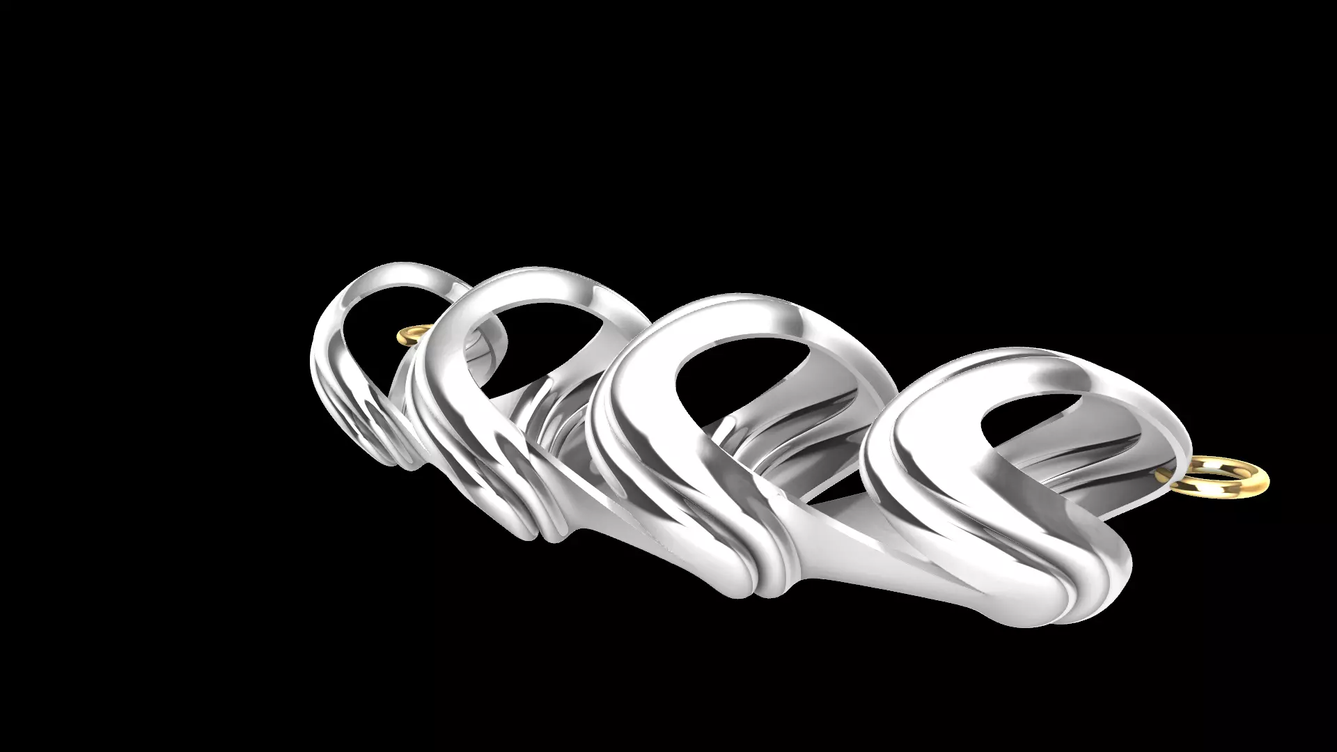 Twisted Modern Waves Pendant 3D print model_7