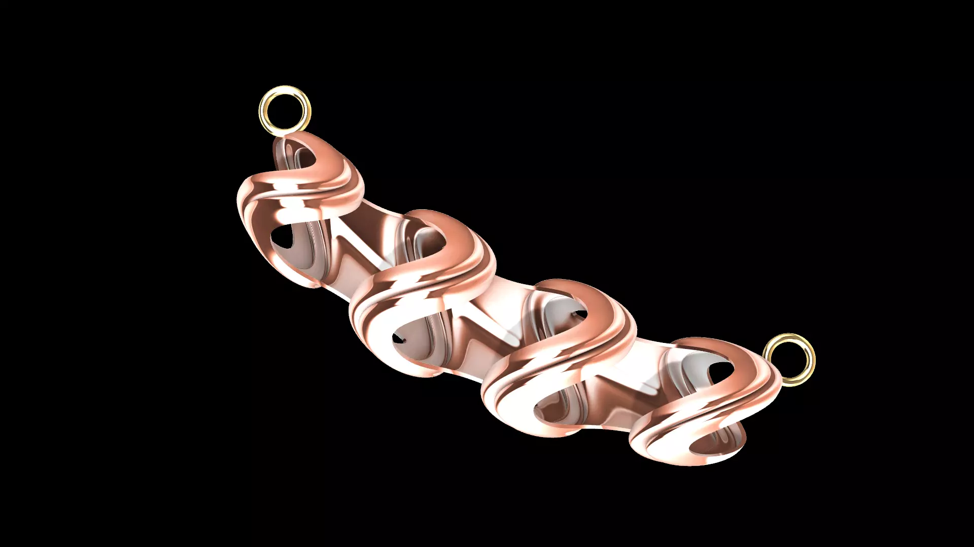 Twisted Modern Waves Pendant 3D print model_5