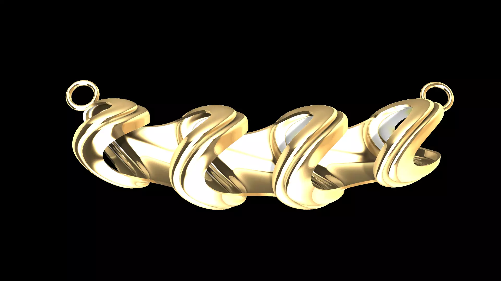 Twisted Modern Waves Pendant 3D print model_0