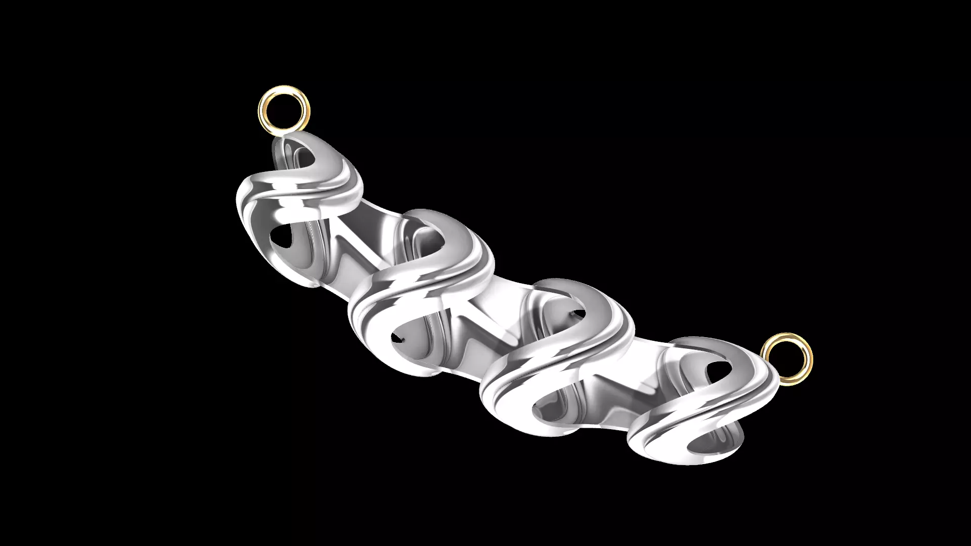 Twisted Modern Waves Pendant 3D print model_6