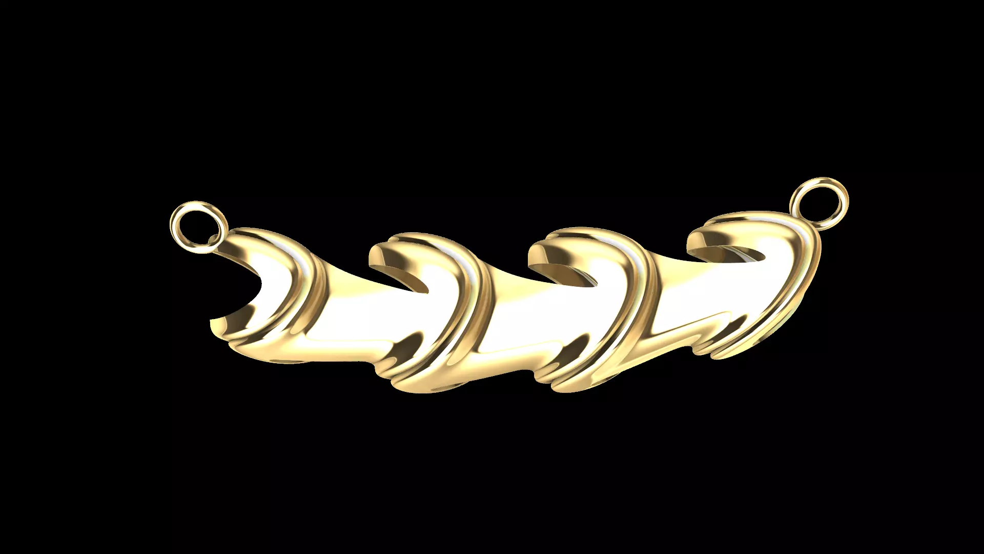 Twisted Modern Waves Pendant 3D print model_3