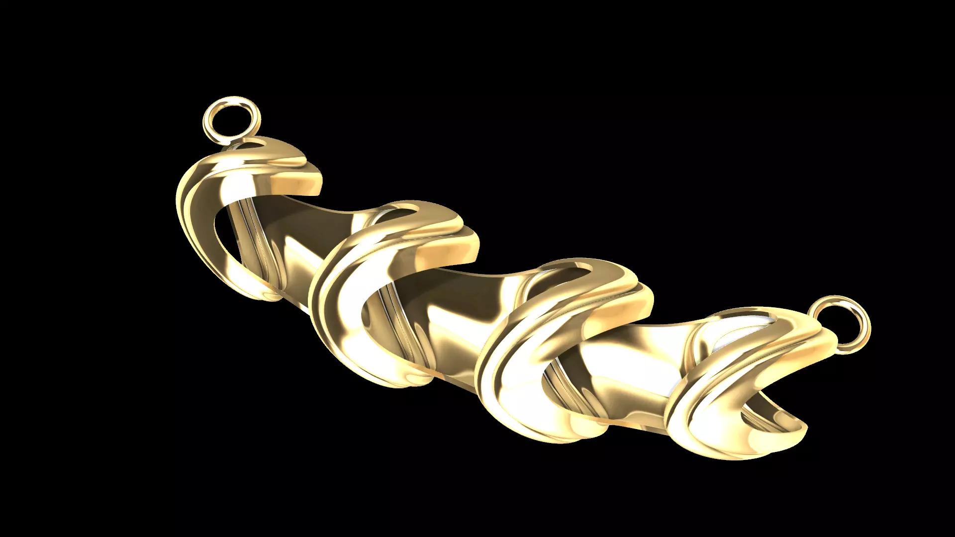 Twisted Modern Waves Pendant 3D print model_2