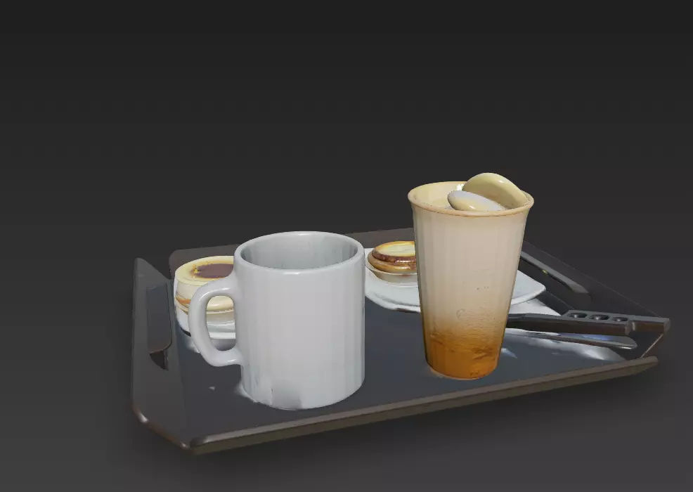 taleuteu and coffee 3D model_2