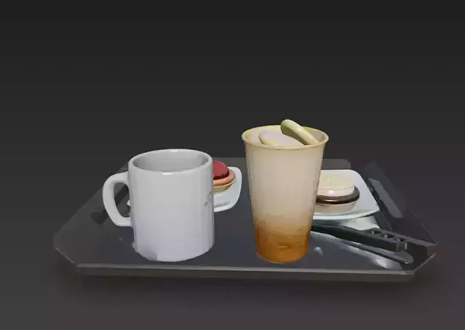 taleuteu and coffee 3D model 6