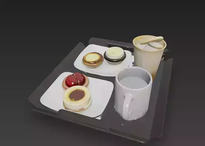 taleuteu and coffee 3D model 2