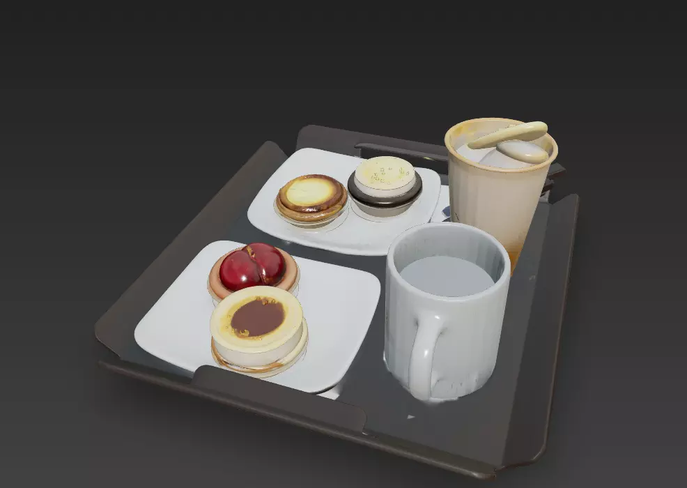 taleuteu and coffee 3D model_1