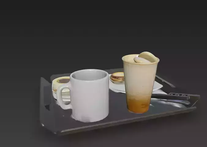 taleuteu and coffee 3D model 4