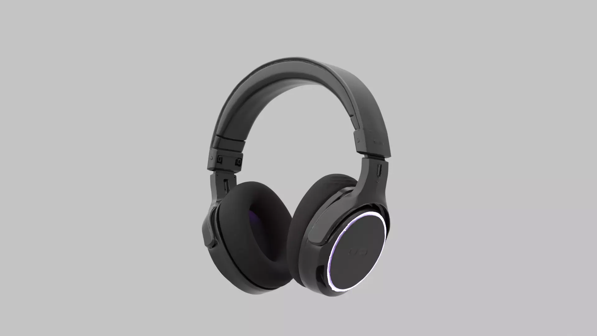 Futuristic Wireless Headphone Low-poly 3D model_2