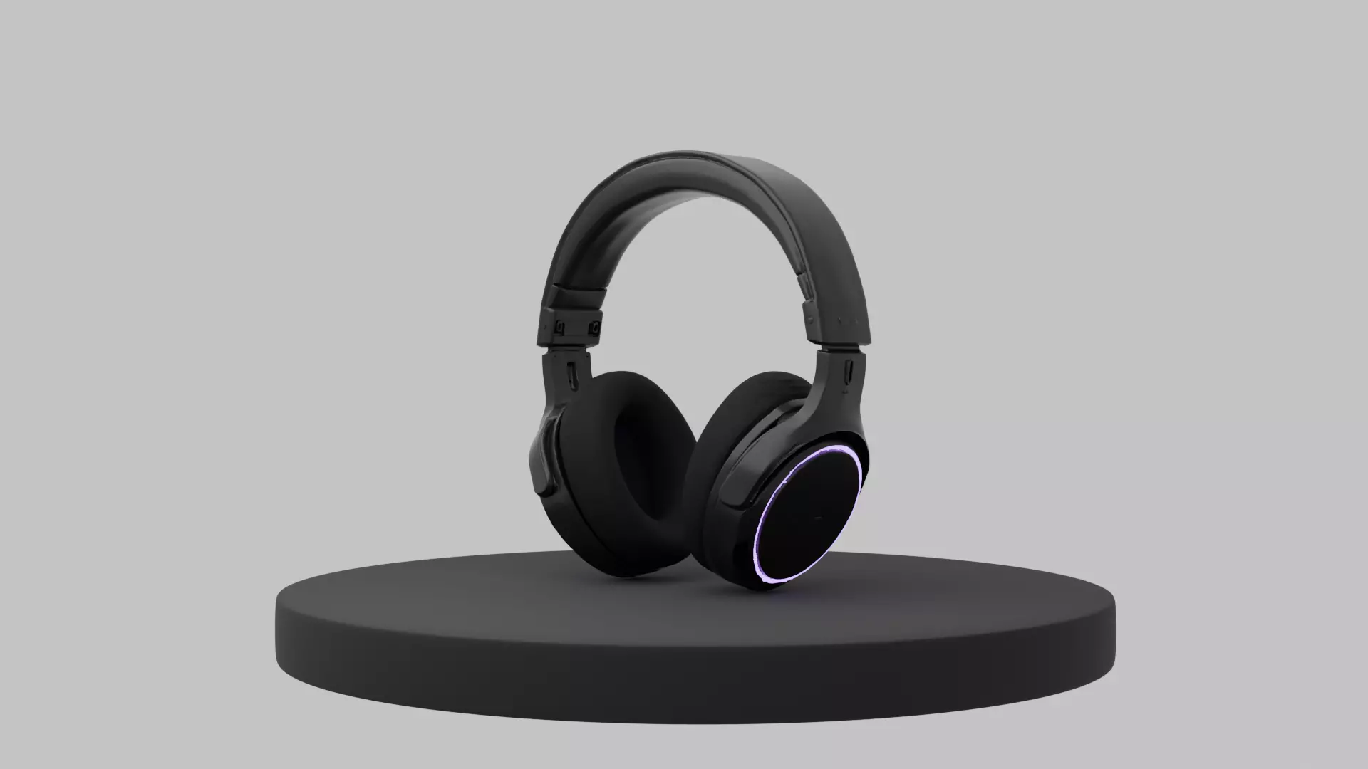 Futuristic Wireless Headphone Low-poly 3D model_0