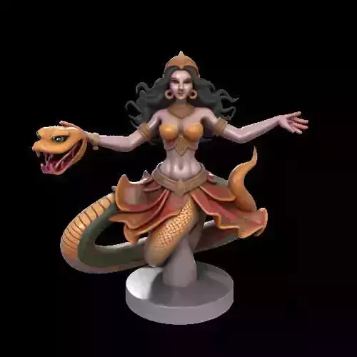 1932Indian Serpent Woman Dancer on Pedestal  magic