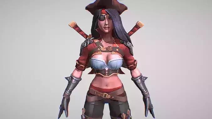 Katarina - Bilgewater Skin - Champions - League Of Legends Low-poly 3D model