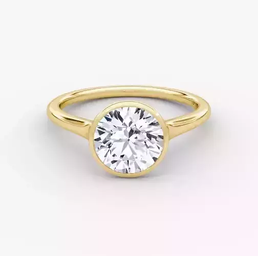 The Flat Edge Bezel Round Engagement Ring