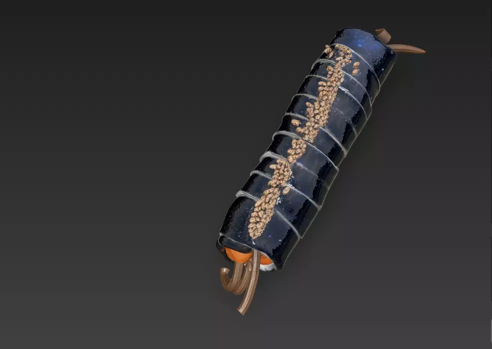 Korean Gimbap 3D Model   Traditional Seaweed Rice Roll 3D model_10