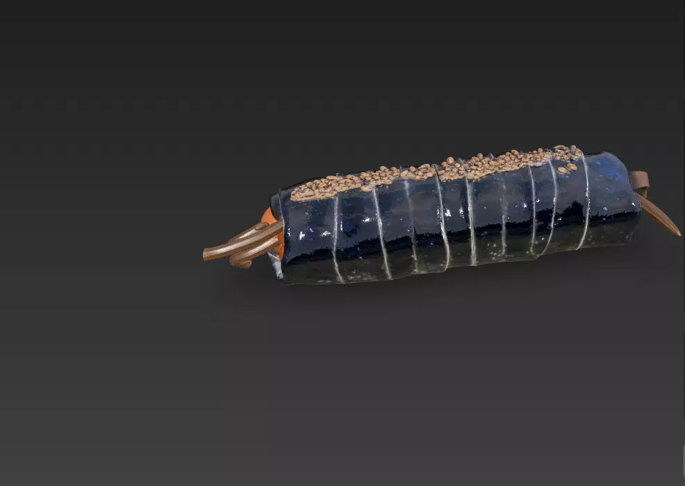 Korean Gimbap 3D Model   Traditional Seaweed Rice Roll 3D model_5