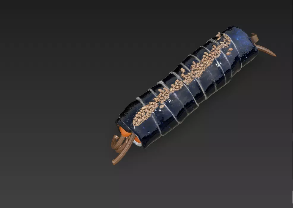 Korean Gimbap 3D Model   Traditional Seaweed Rice Roll 3D model_9