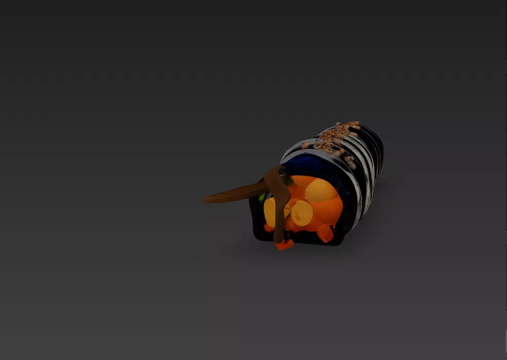 Korean Gimbap 3D Model   Traditional Seaweed Rice Roll 3D model_45