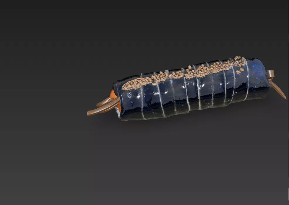 Korean Gimbap 3D Model   Traditional Seaweed Rice Roll 3D model_6