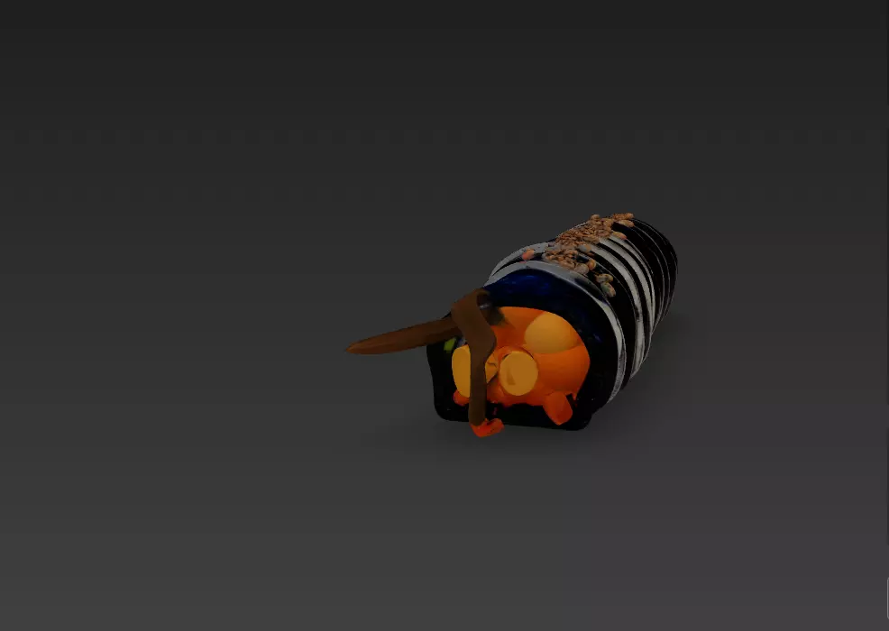 Korean Gimbap 3D Model   Traditional Seaweed Rice Roll 3D model_43