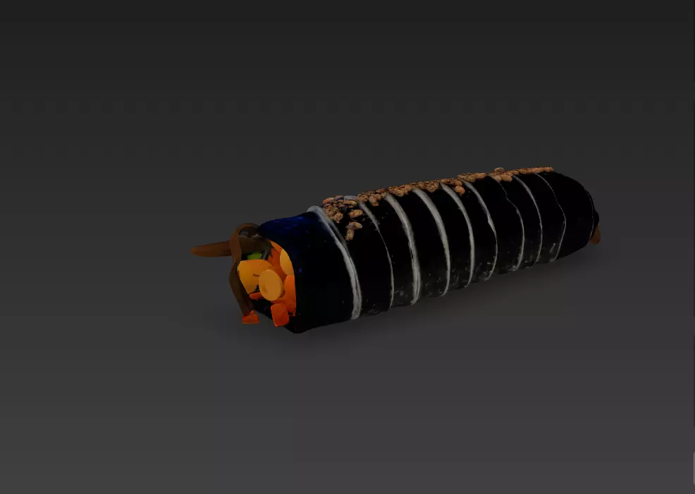 Korean Gimbap 3D Model   Traditional Seaweed Rice Roll 3D model_42