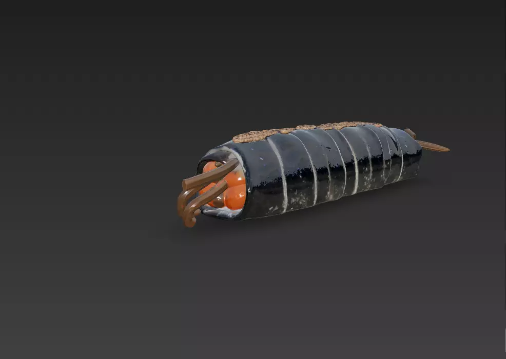 Korean Gimbap 3D Model   Traditional Seaweed Rice Roll 3D model_2