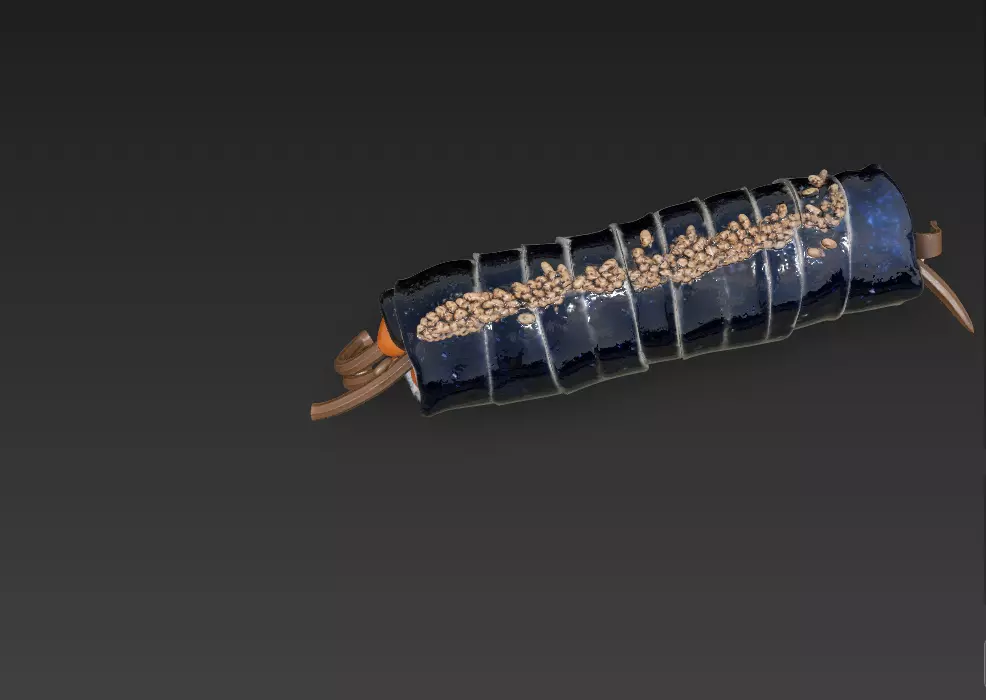 Korean Gimbap 3D Model   Traditional Seaweed Rice Roll 3D model_7