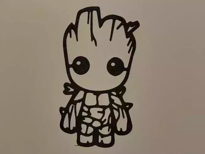 Baby groot wall art 3D print model